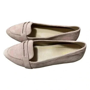 VIONIC Savannah Pink Suede Slip-On Flat Penny Loafers Size 8.5 Wide